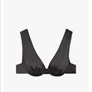 Danielle Bernstein Underwire V-neck Stretch Charmeuse Top